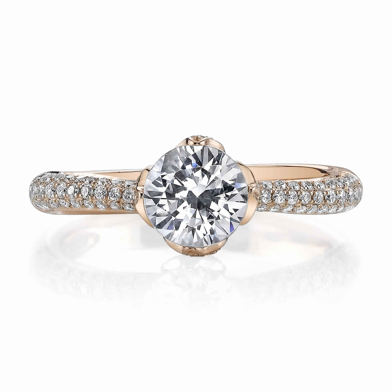 Vintage Inspired Diamond Pave Set Solea Ring Style 18RO5620PDCZ