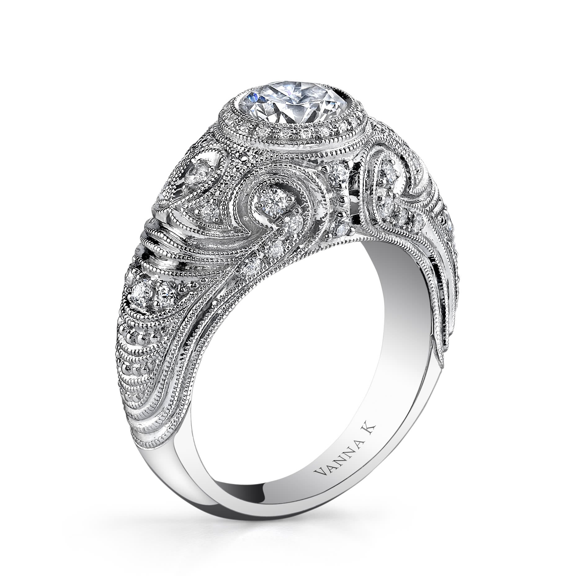 Hand Engraved Perfect Profile Diamond Ring Style 18RGL756DCZ