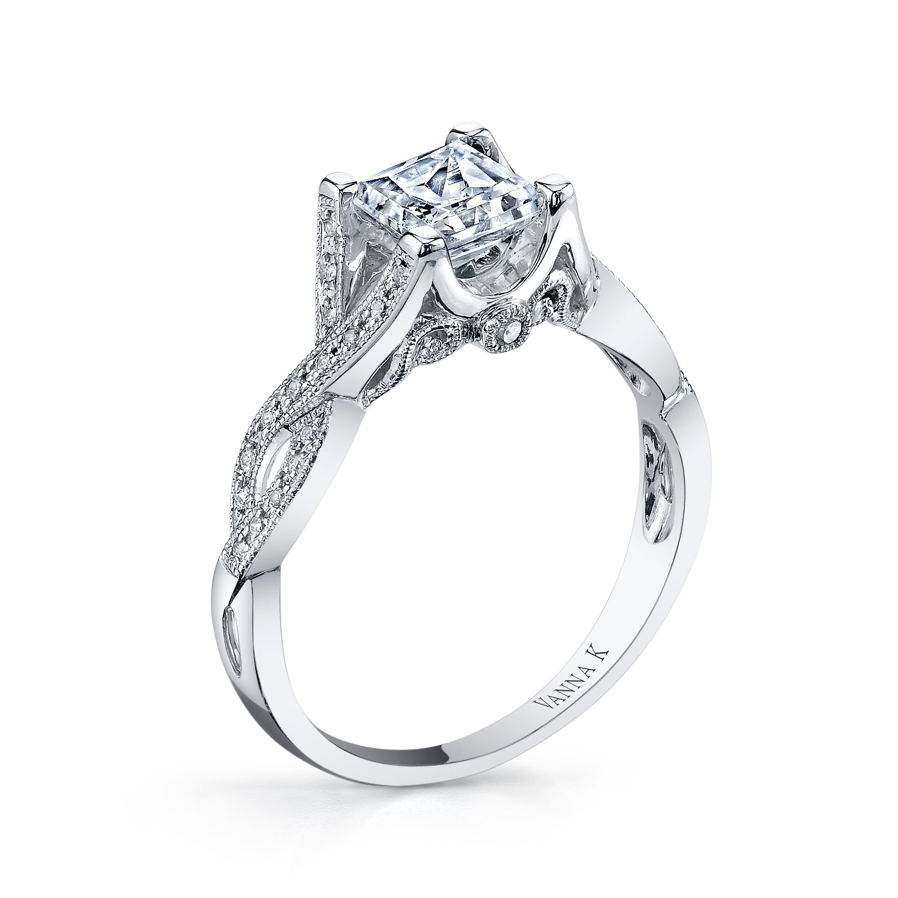 Vintage Inspired Diamond Pave Set Solea Ring Style 18RGL005131DCZ