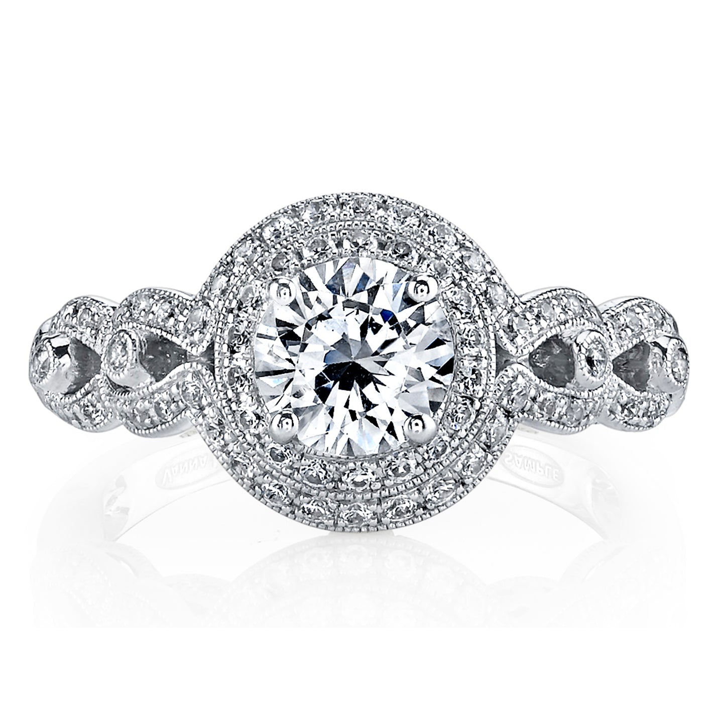 Vintage Inspired Diamond Pave Set Solea Ring Style 18RGL700DCZ