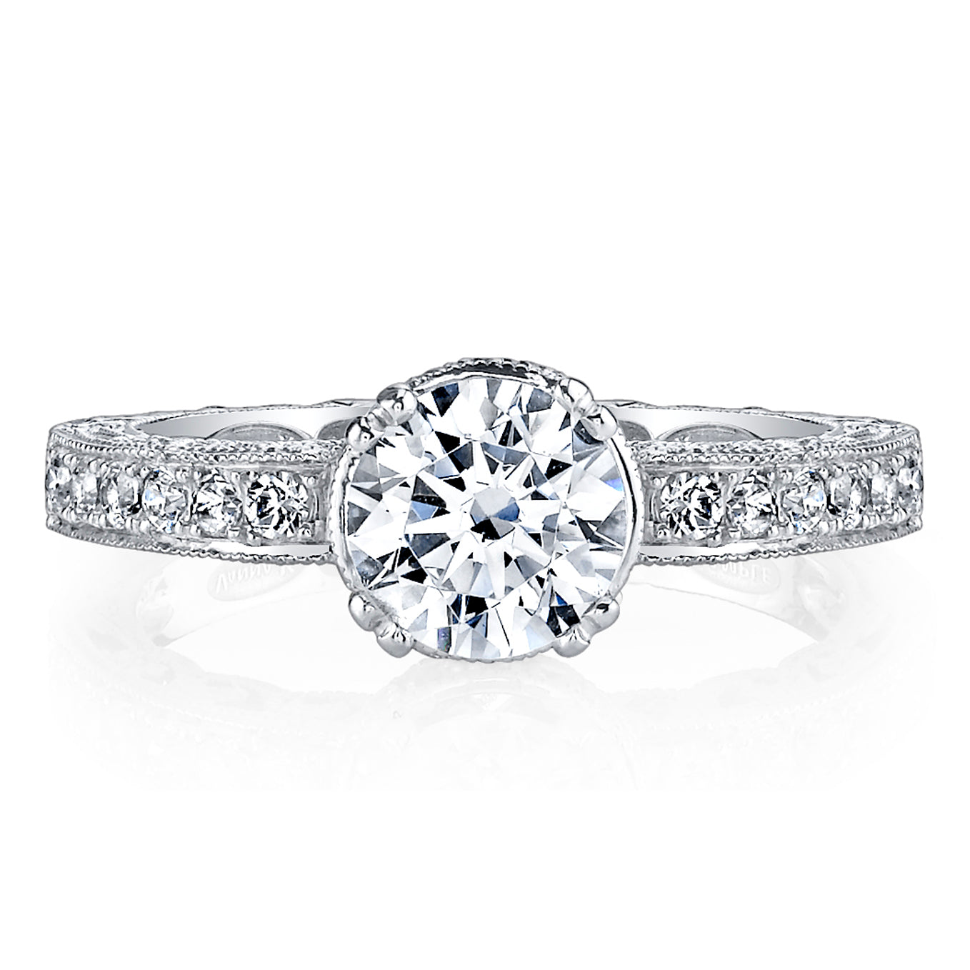 Hand Engraved Perfect Profile Diamond Ring Style 18RGL453DCZ