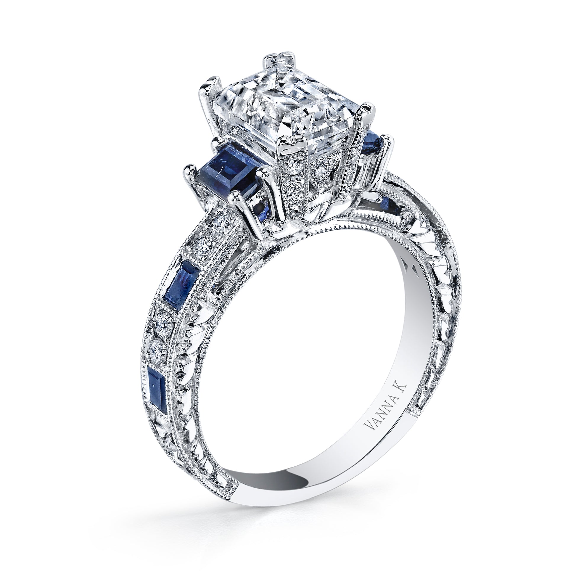 Hand Engraved Perfect Profile Diamond Ring Style 18RGL00631SDCZ
