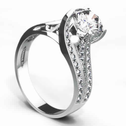 Vintage Inspired Diamond Pave Set Solea Style 18RGL00613DCZ