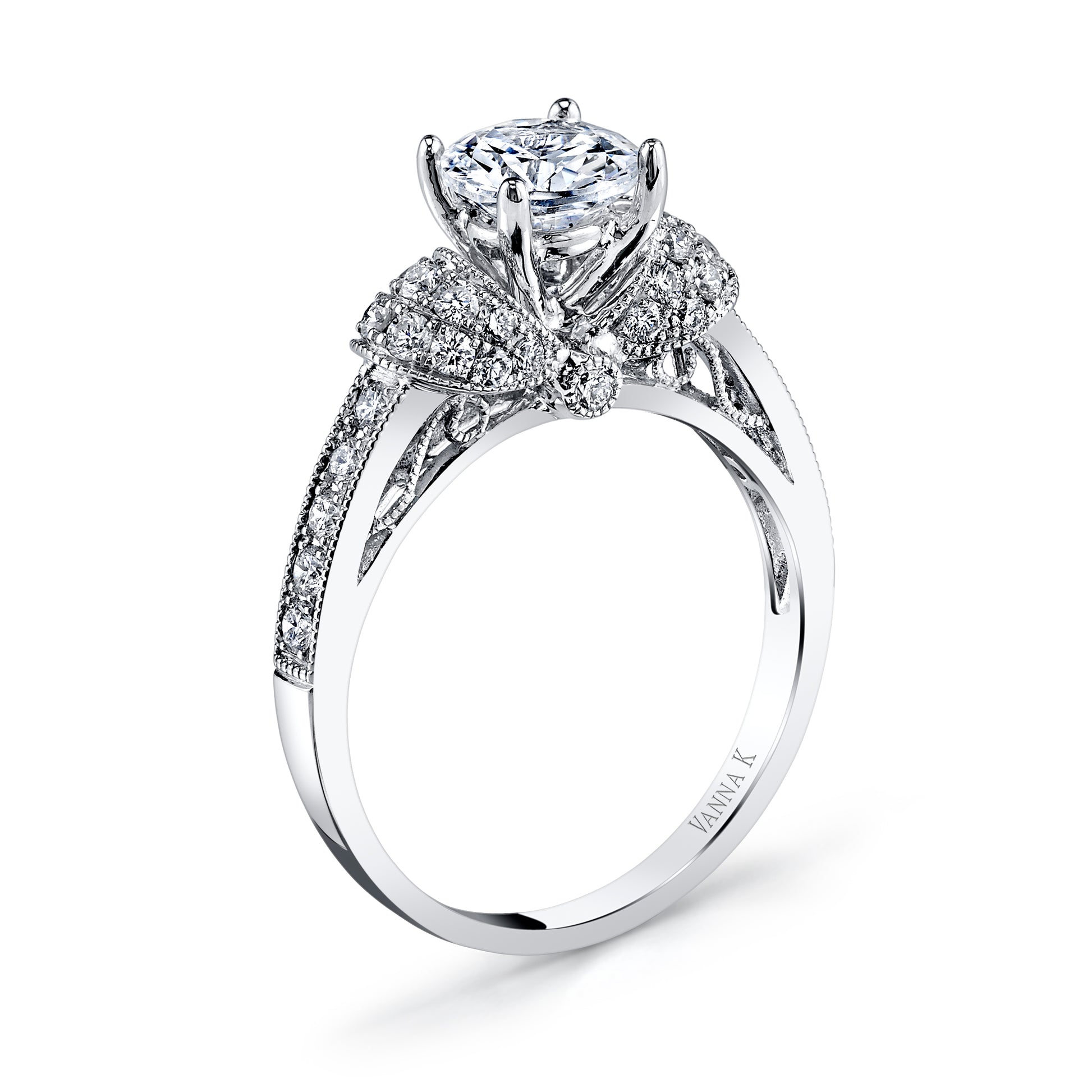 Vintage Inspired Diamond Pave Set Solea Ring Style 18RGL944DCZ