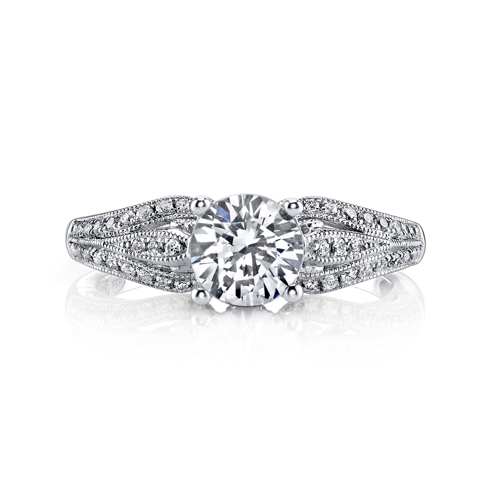 18K White Gold Halo Diamond Engagement Ring