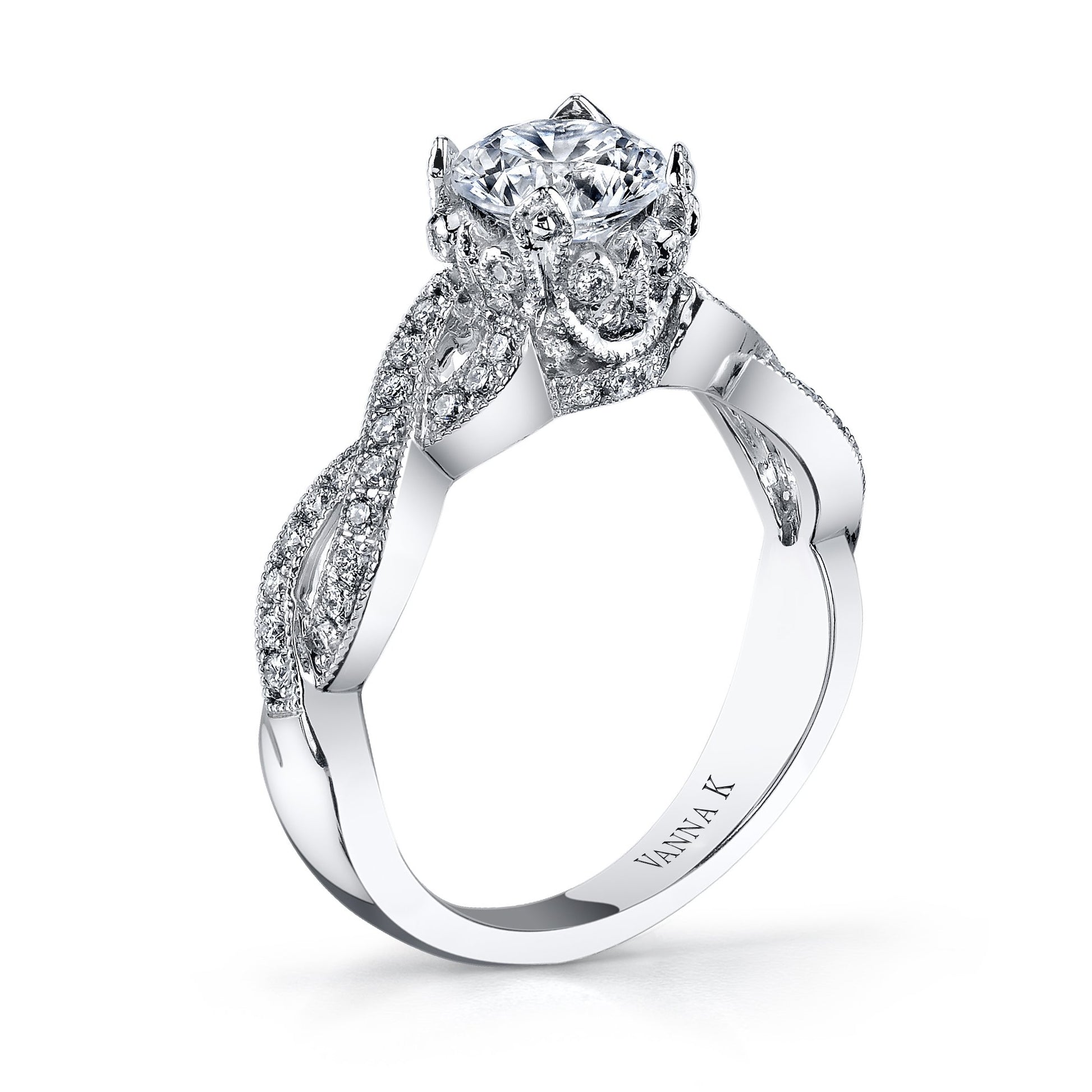 18K White Gold Diamond Engagement Ring