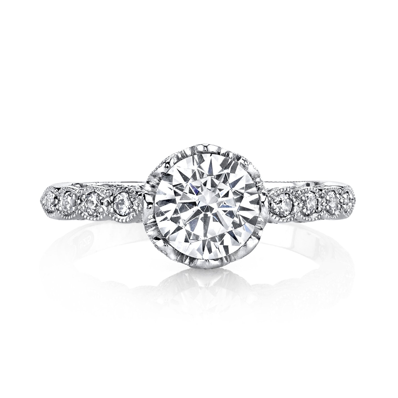 18K White Gold Diamond Engagement Ring