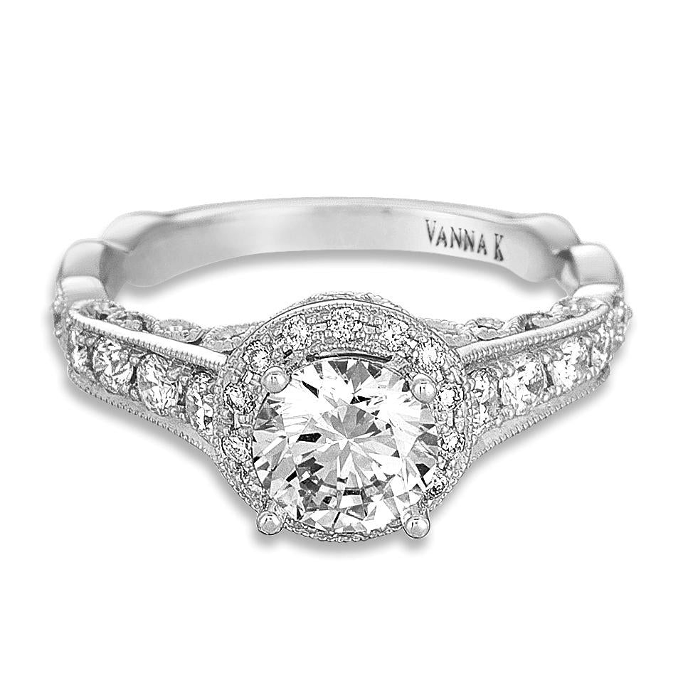 18K White Gold Diamond Engagement Ring