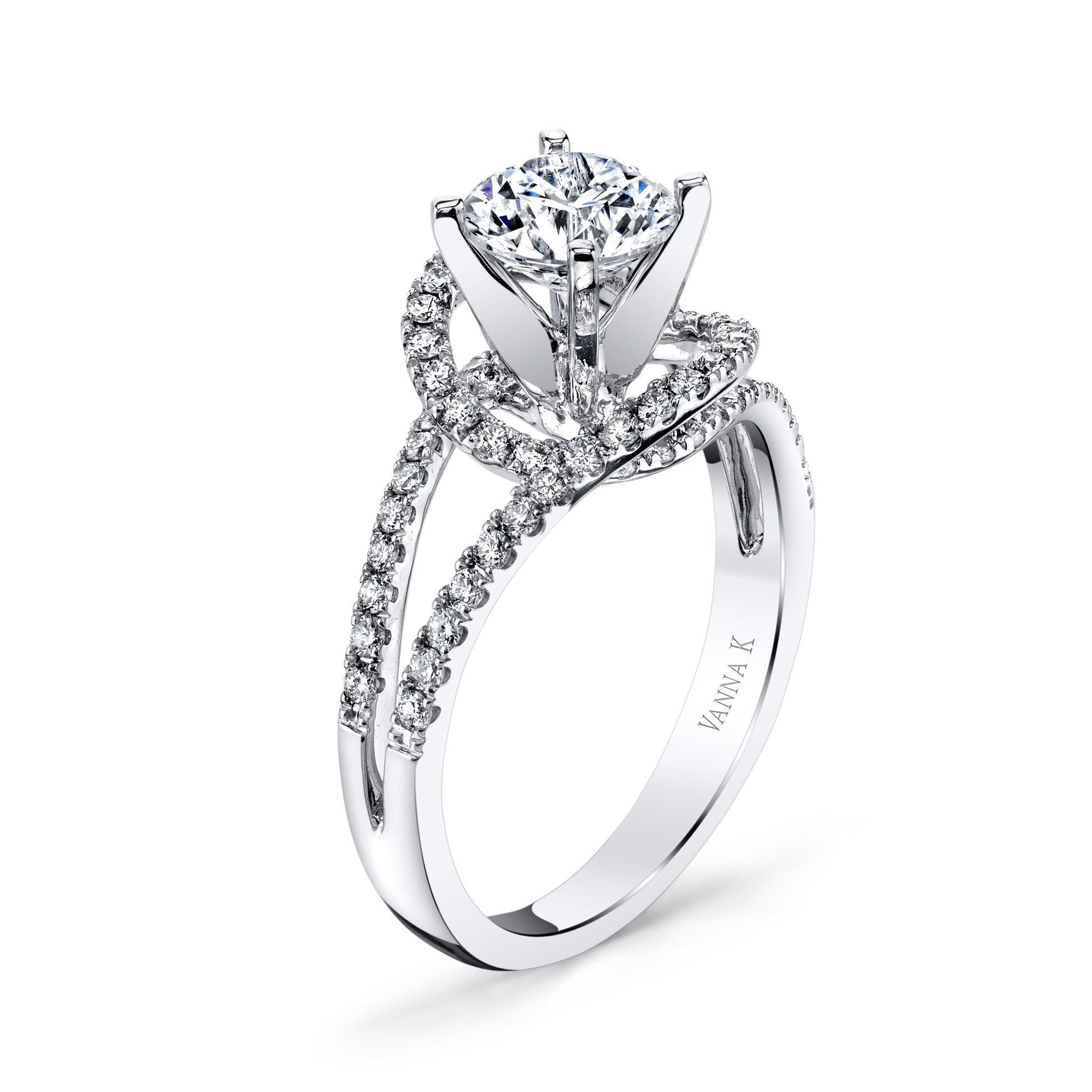 Vintage Inspired Diamond Pave Set Solea Ring Style 18RO6306DCZ