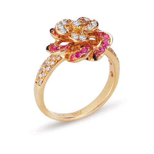 Gelato Color Gemstone and Diamond Fashion Ring Style 18RO211RD