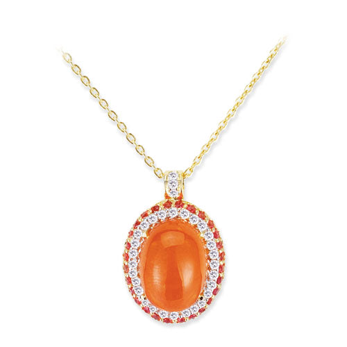 Gelato Color Gemstone and Diamond Necklace Style 18PO519YD