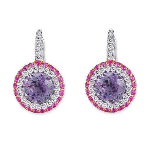 Gelato Color Gemstone and Diamond Earrings Style 18EO507WD