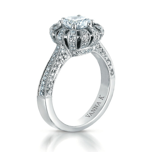 Vintage Inspired Diamond Pave Set Solea Ring Style 18RO2393DCZ