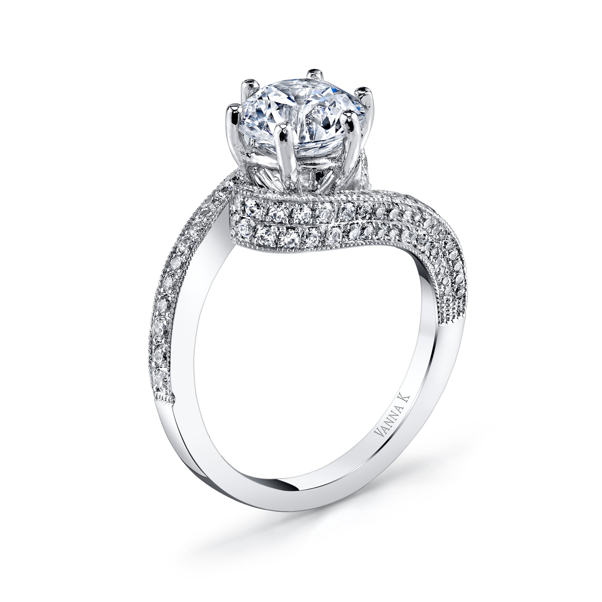 Vintage Inspired Diamond Pave Set Solea Ring Style 18RO2319DCZ