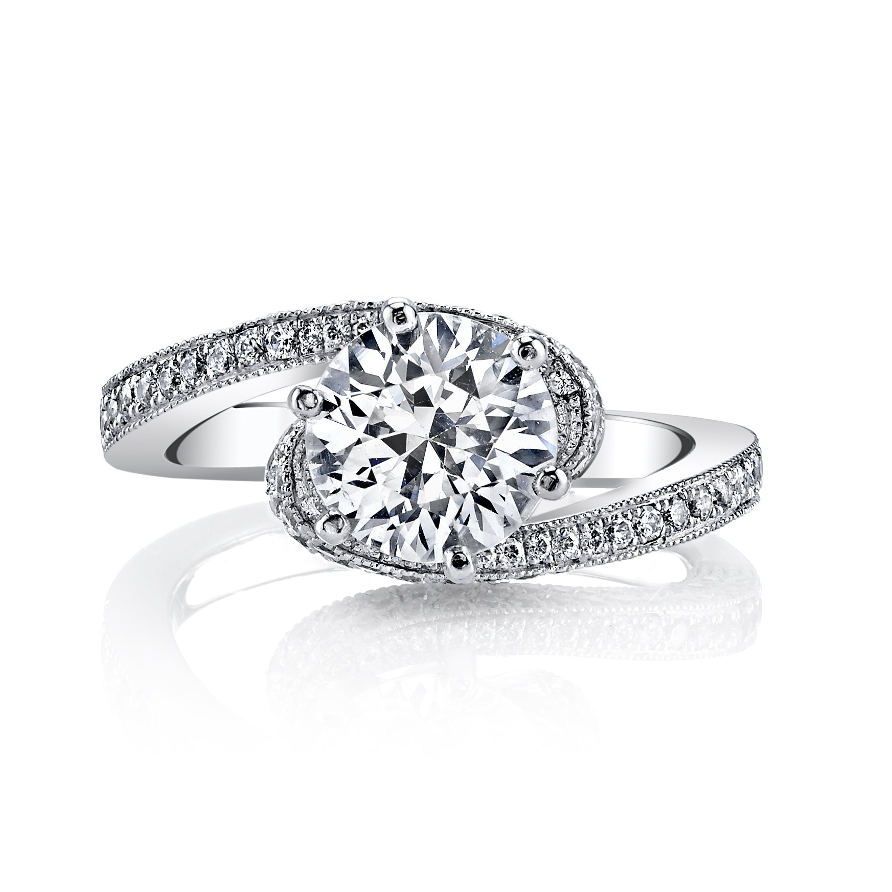 Vintage Inspired Diamond Pave Set Solea Ring Style 18RO2319DCZ