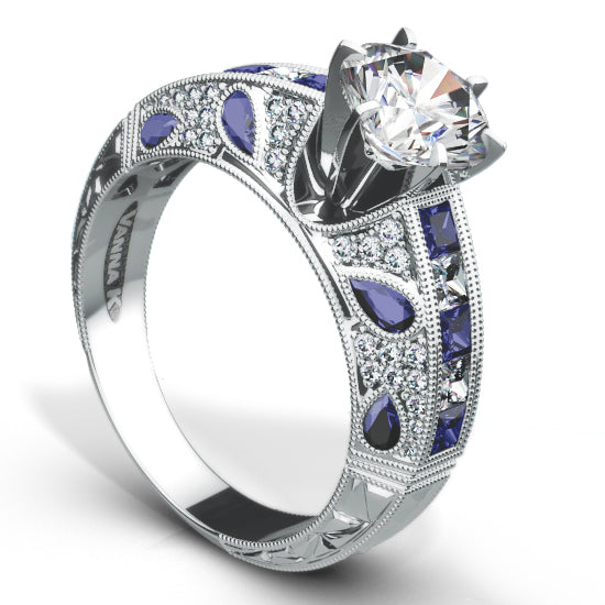 Hand Engraved Perfect Profile Diamond Ring Style 18RGL0172SDCZ