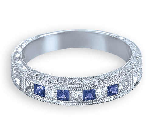 Hand Engraved Perfect Profile Diamond Band Style 18BND0073