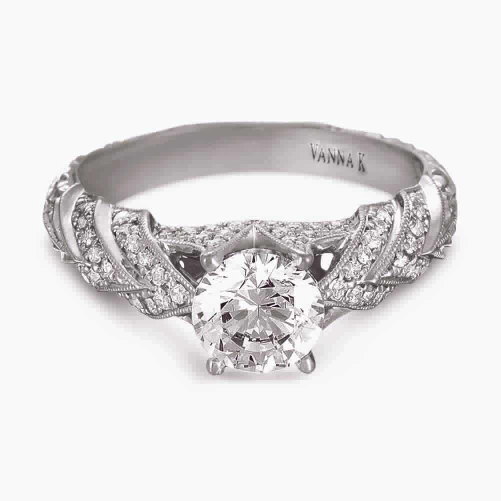 Hand Engraved Perfect Profile Diamond Ring Style 18RGL00382DCZ