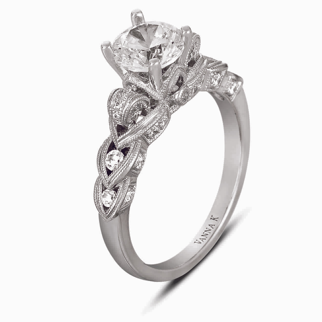 Vintage Inspired Diamond Pave Set Solea Ring Style 18RGL00395DCZ