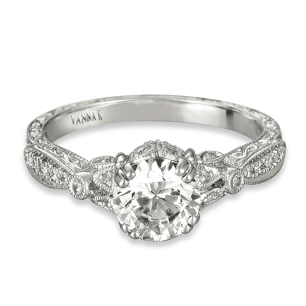 Hand Engraved Perfect Profile Diamond Ring Style 18RGL00411DCZ