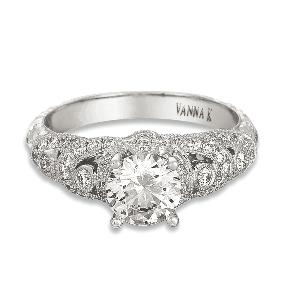 Hand Engraved Perfect Profile Diamond Ring Style 18RGL00396DCZ