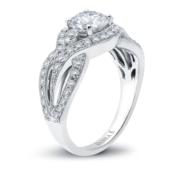 Vintage Inspired Diamond Pave Set Solea Ring Style 18RGL00688DCZ