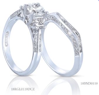 Diamond Engagement Ring Set from the Cascade Collection