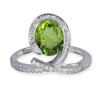 Gorgeous Peridot & Diamond Fashion Ring from Vanna K