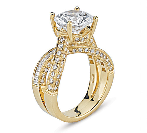 Go Gold with this Unique Diamond Engagement Ring!