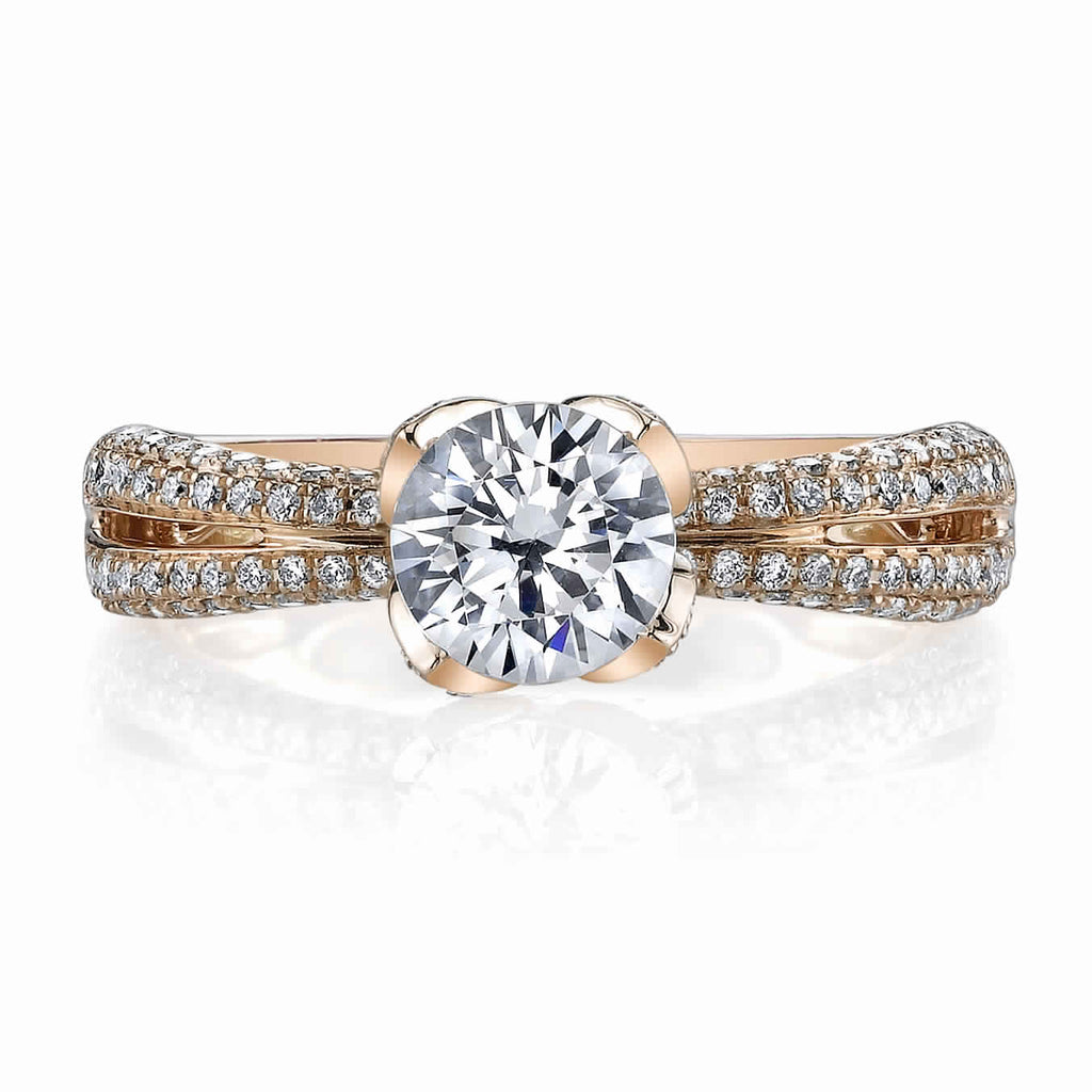 Vintage Inspired Diamond Pave Set Solea Ring Style 18RO5619PDCZ