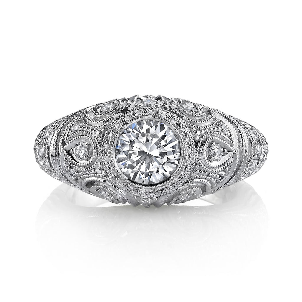 Hand Engraved Perfect Profile Diamond Ring Style 18RGL756DCZ