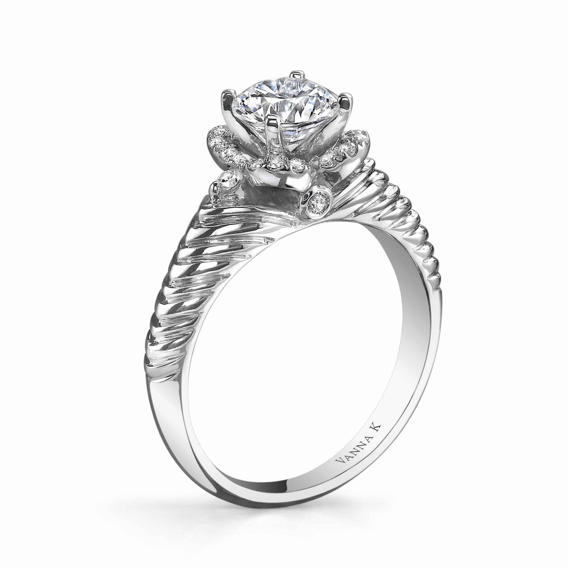 Hand Engraved Perfect Profile Diamond Ring Style 18RM55099DCZ