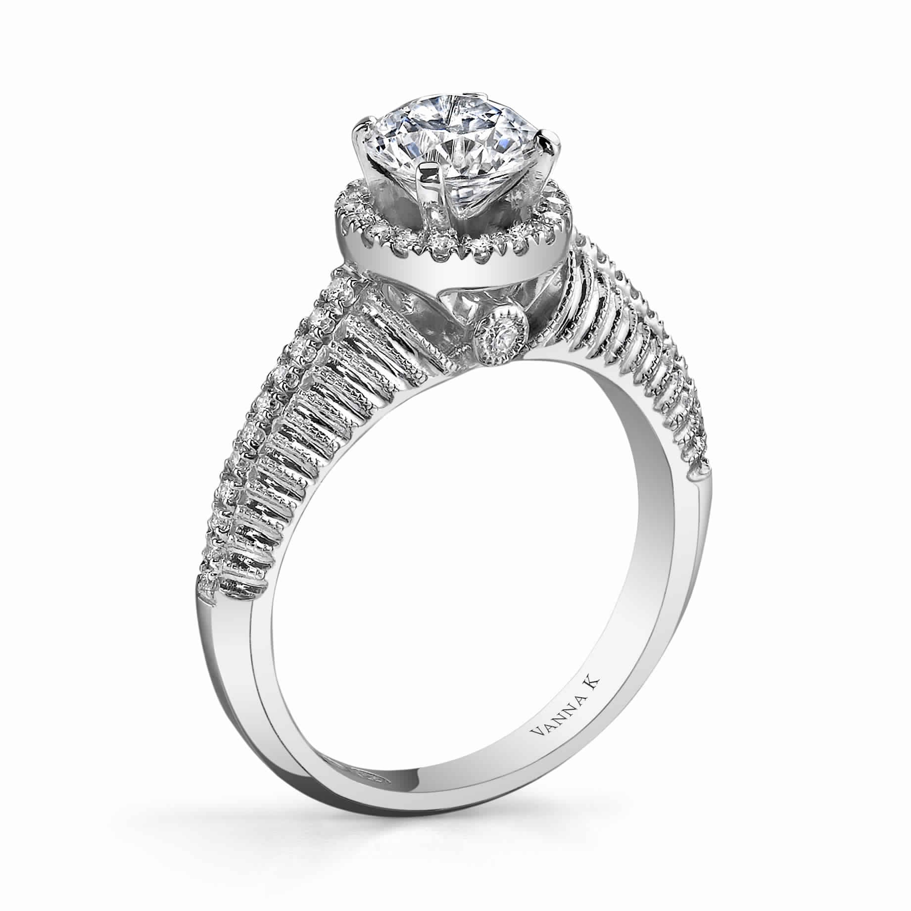 Hand Engraved Perfect Profile Diamond Ring Style 18RM55103DCZ