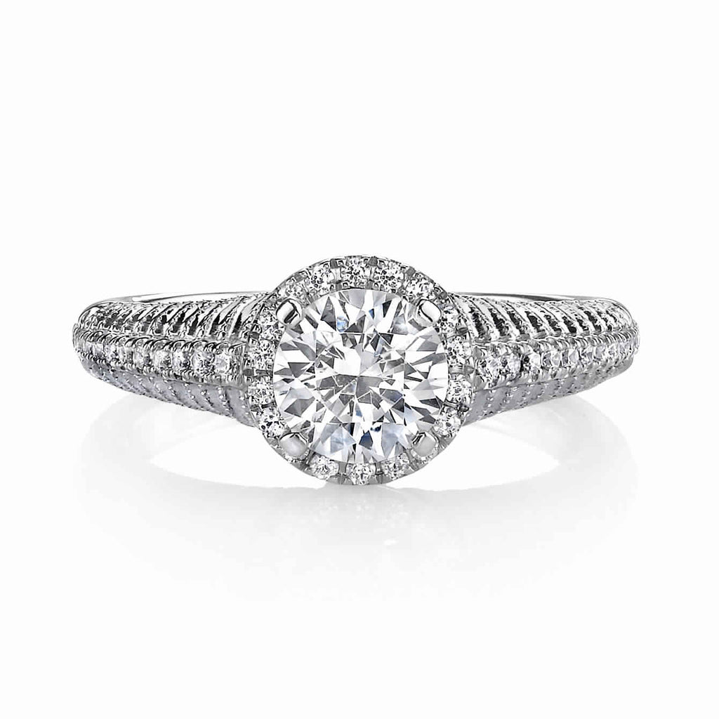 Hand Engraved Perfect Profile Diamond Ring Style 18RM55103DCZ