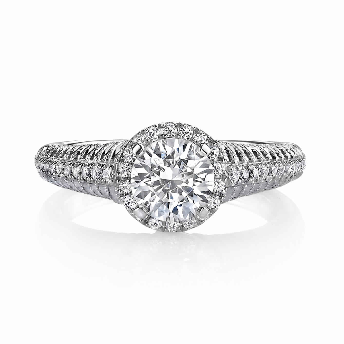 Hand Engraved Perfect Profile Diamond Ring Style 18RM55103DCZ