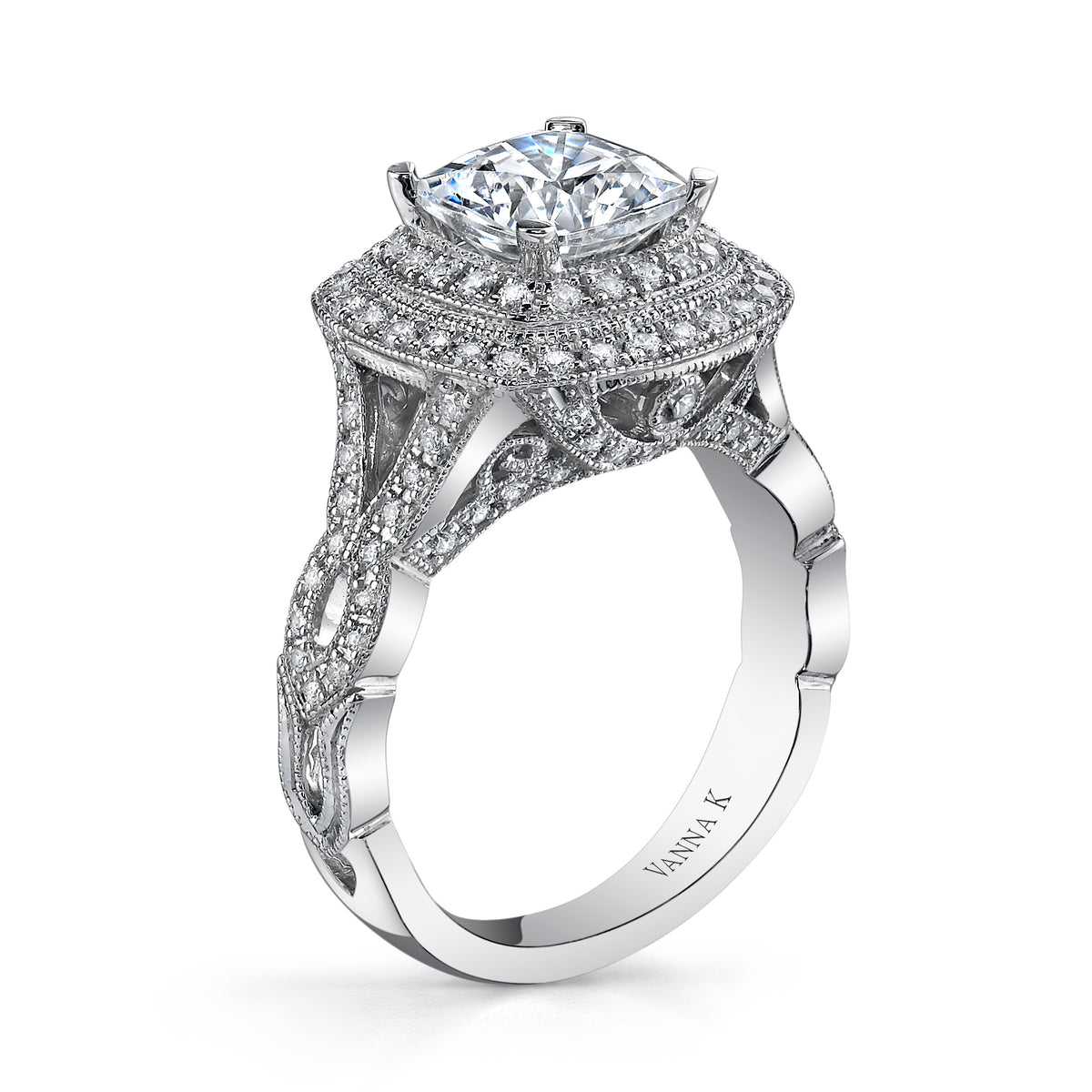 Vintage Inspired Diamond Pave Set Solea Ring Style 18RGL753DCZ
