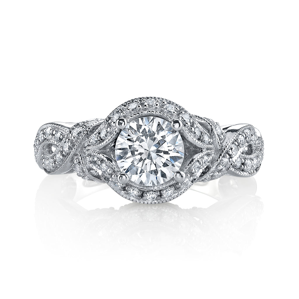 Vintage Inspired Diamond Pave Set Solea Ring Style 18RGL765DCZ