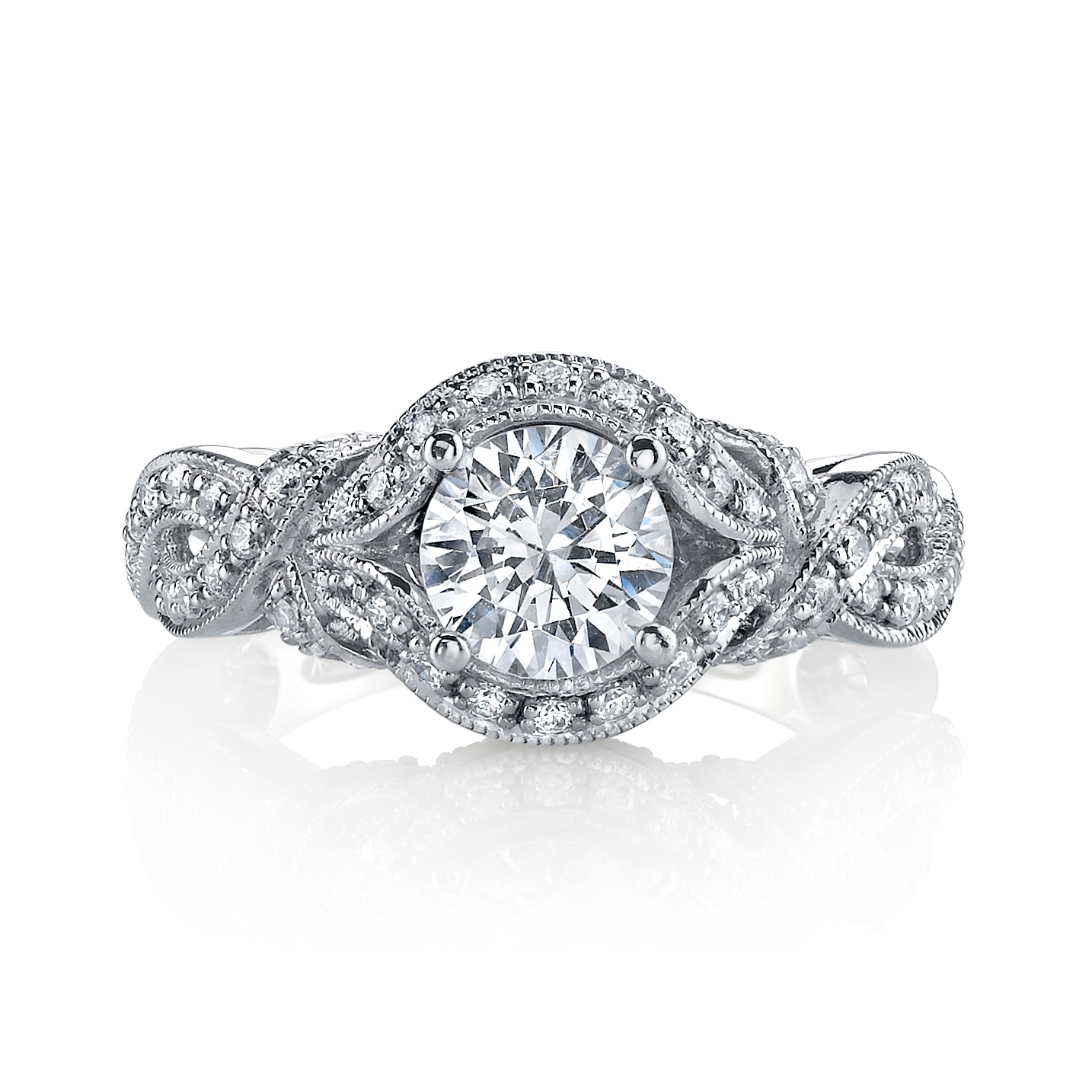 Vintage Inspired Diamond Pave Set Solea Ring Style 18RGL765DCZ