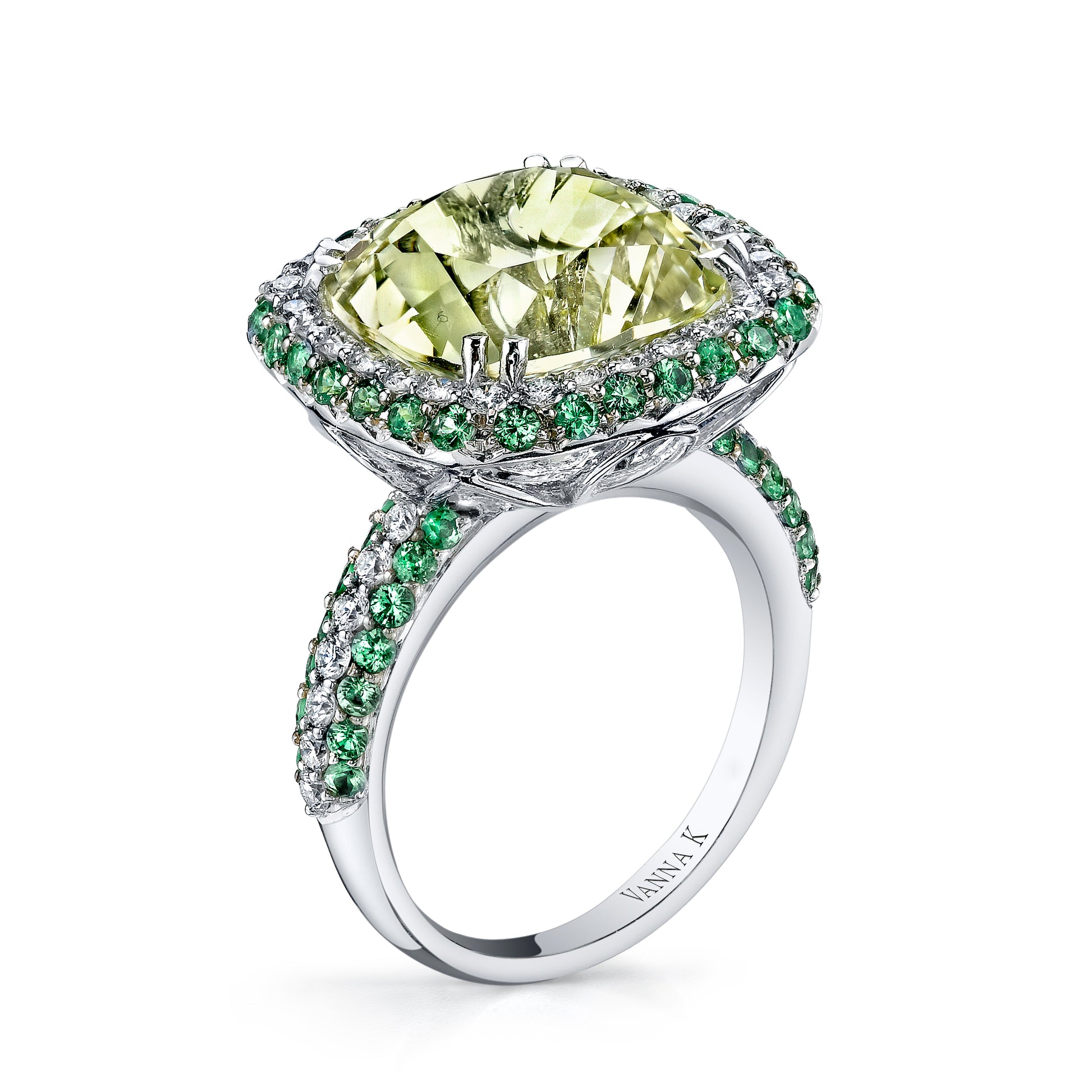 Gelato Color Gemstone and Diamond Fashion Ring Style 18RO375D