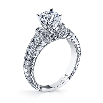 Hand Engraved Perfect Profile Diamond Ring Style 18RGL32427DCZ