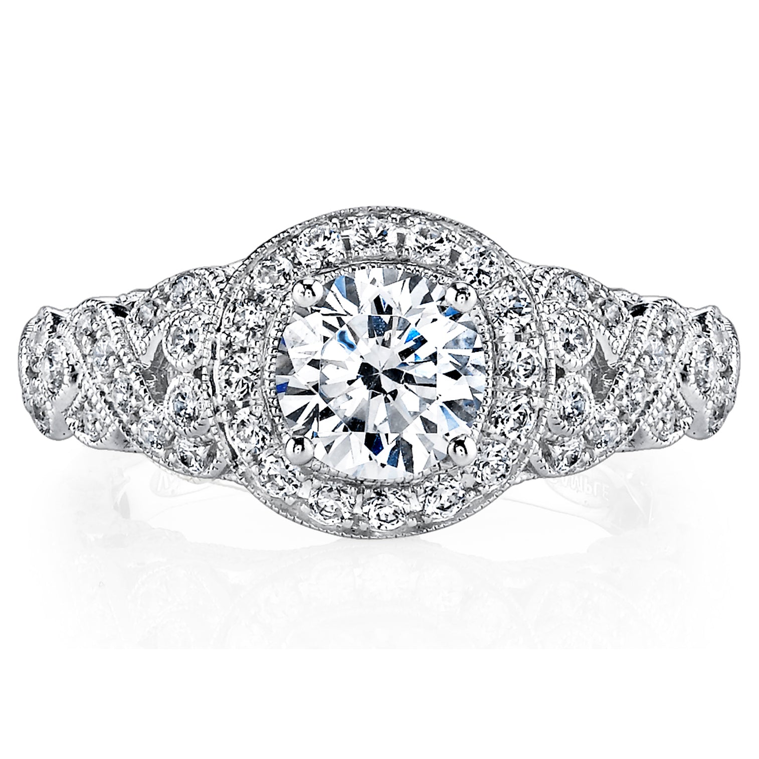 Hand Engraved Perfect Profile Diamond Ring Style 18RGL00649DCZ