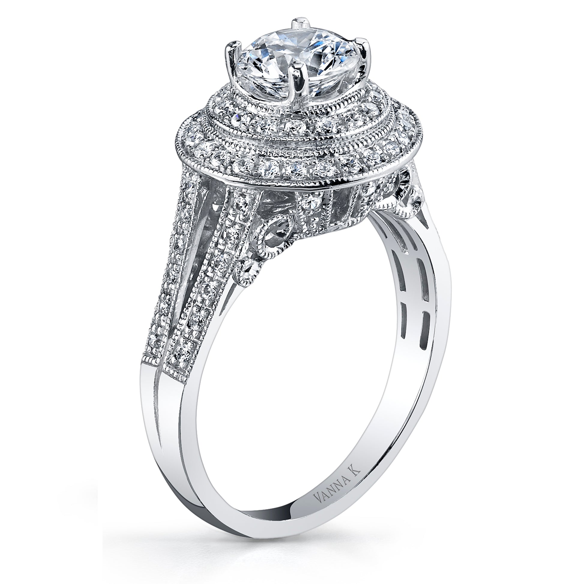 Vintage Inspired Diamond Pave Set Solea Ring Style 18RGL766DCZ