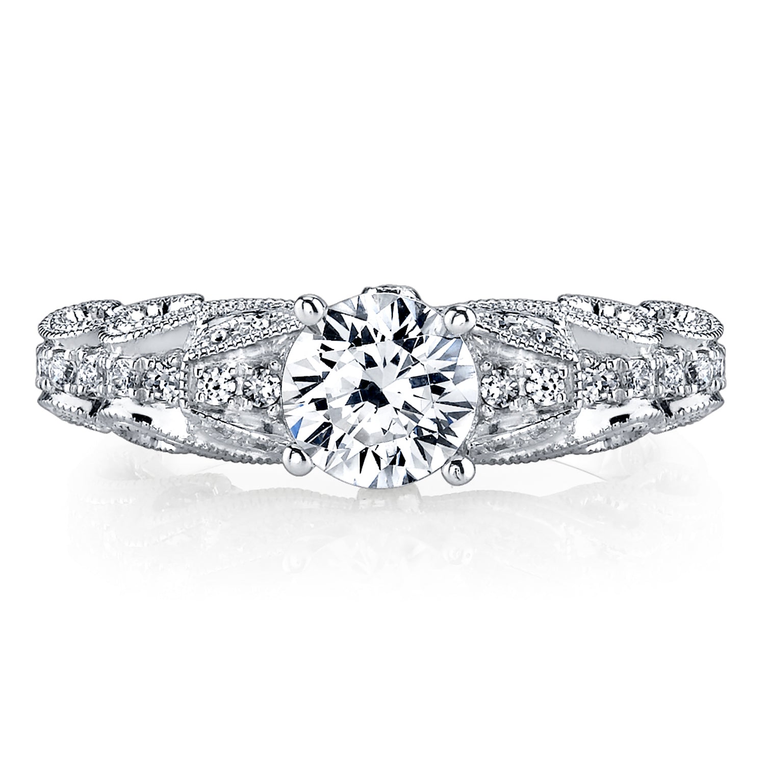 Vintage Inspired Diamond Pave Set Solea Ring Style 18RGL813DCZ