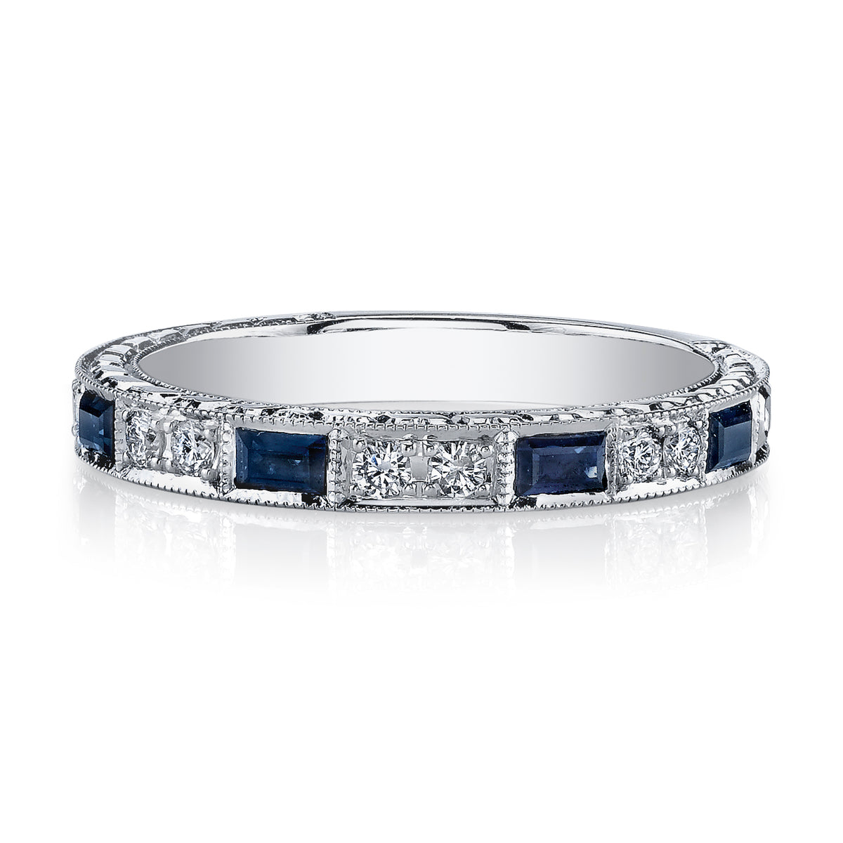 Hand Engraved Perfect Profile Diamond Band Style 18BND00631S