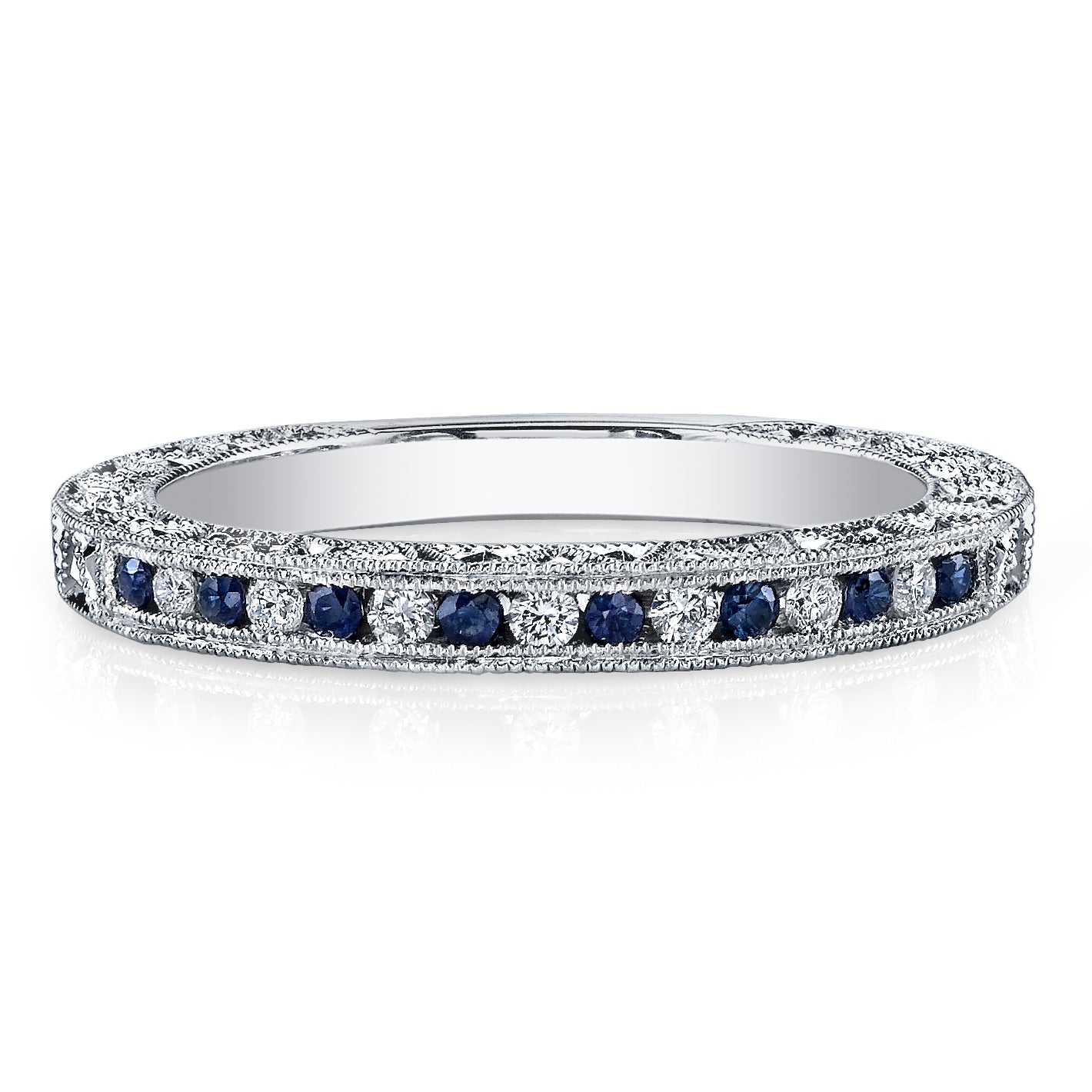 Hand Engraved Perfect Profile Diamond Band Style 18BND001126S