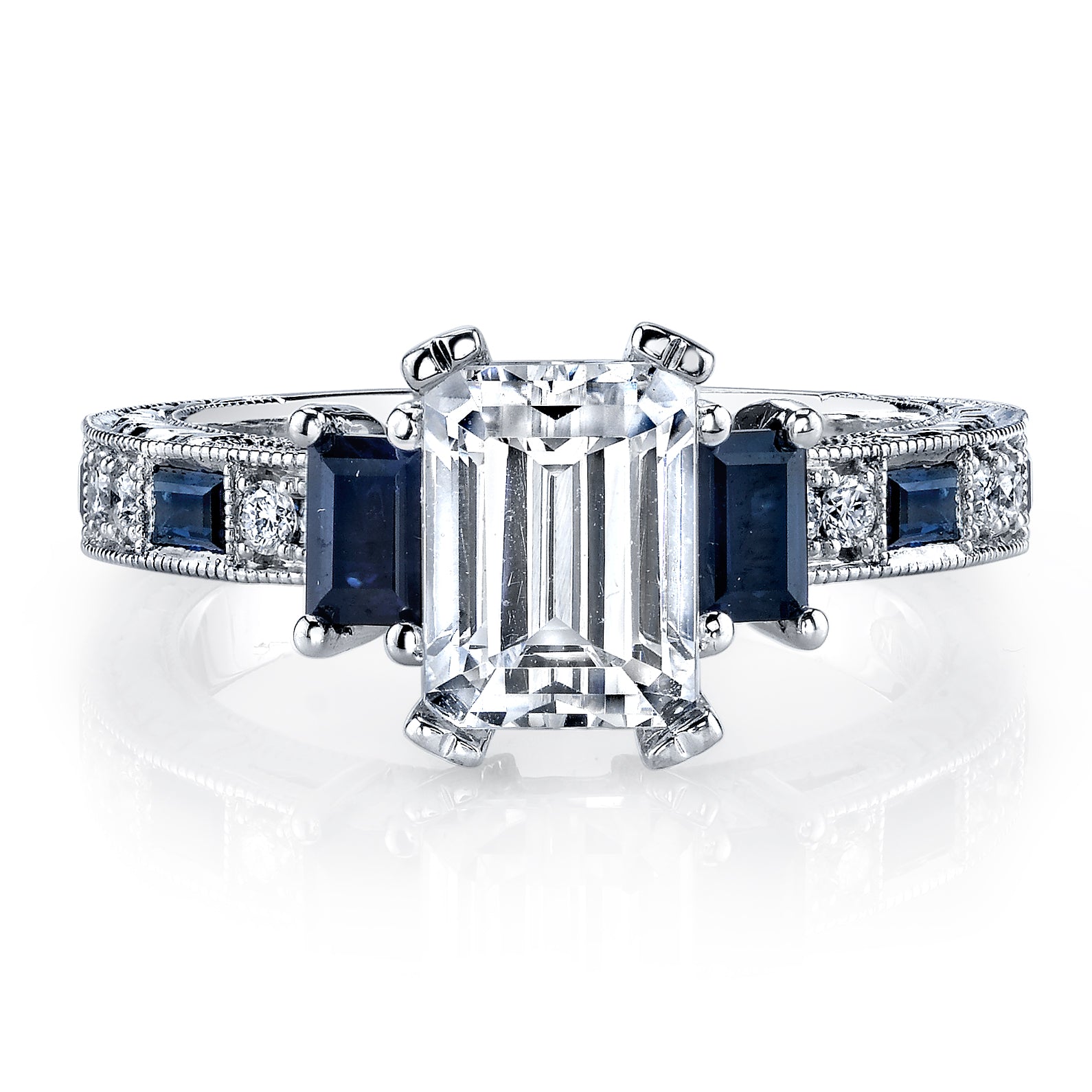 Hand Engraved Perfect Profile Diamond Ring Style 18RGL00631SDCZ