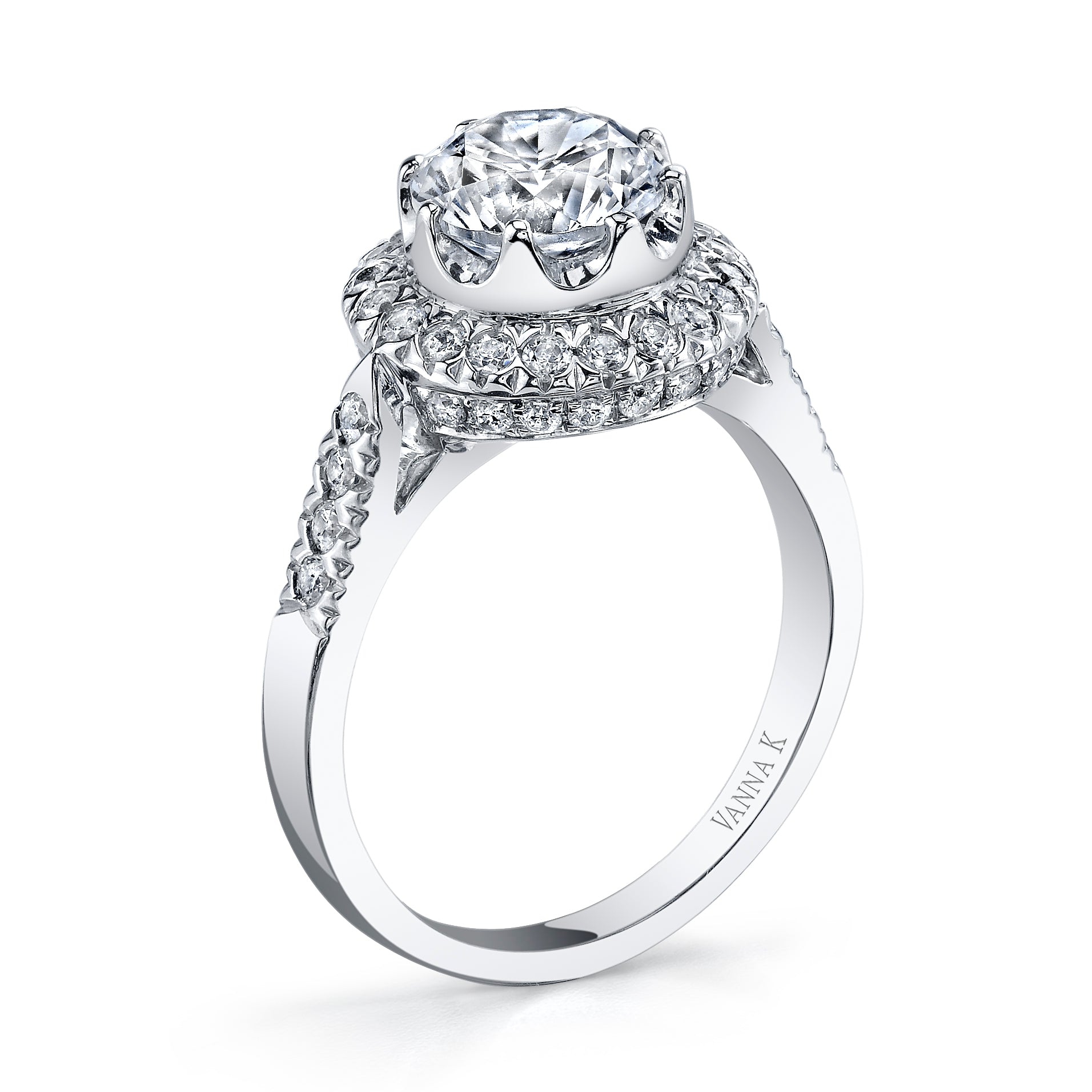 Vintage Inspired Diamond Pave Set Solea Ring Style 18RGL00330DCZ