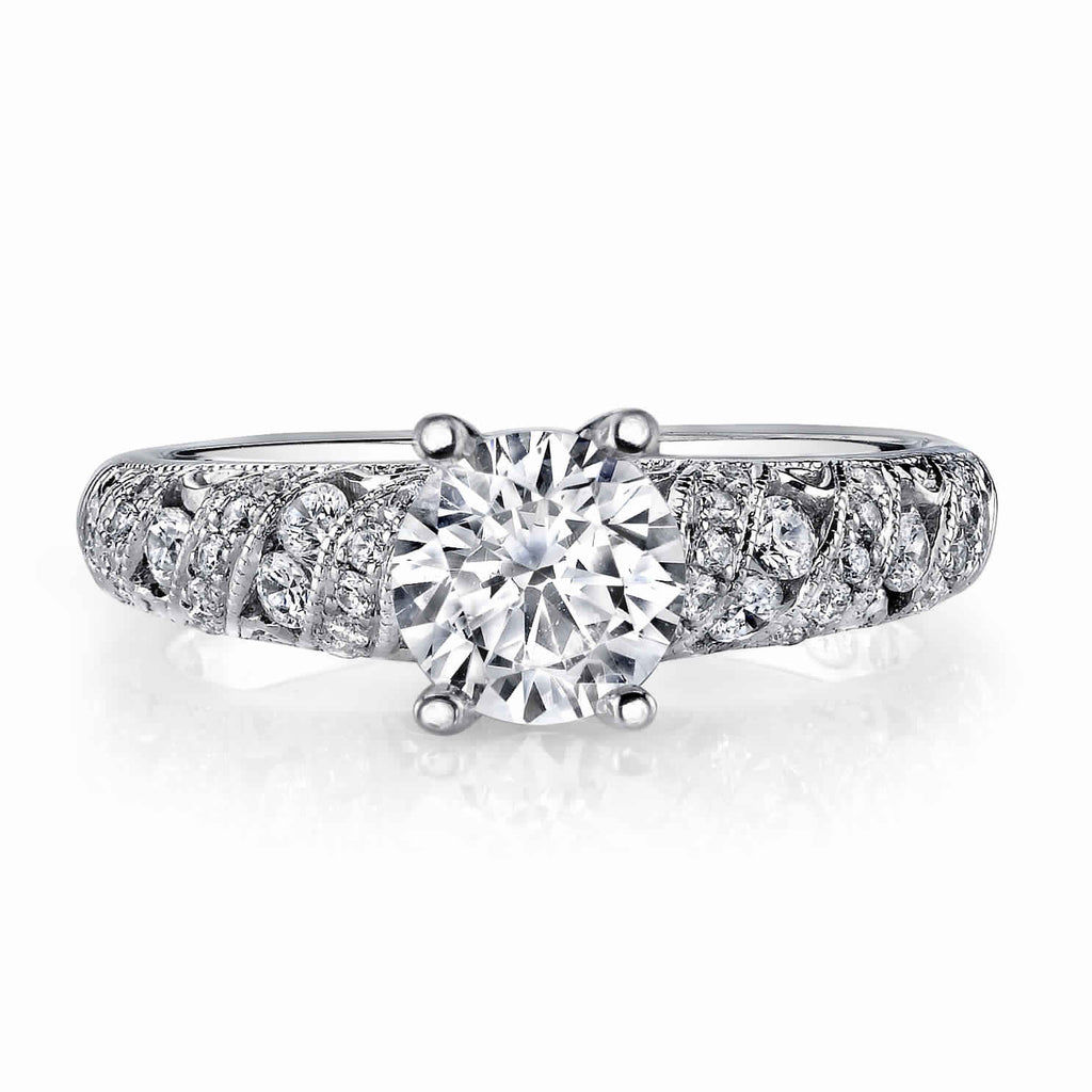 Vintage Inspired Diamond Pave Set Solea Ring Style 18RGL284DCZ