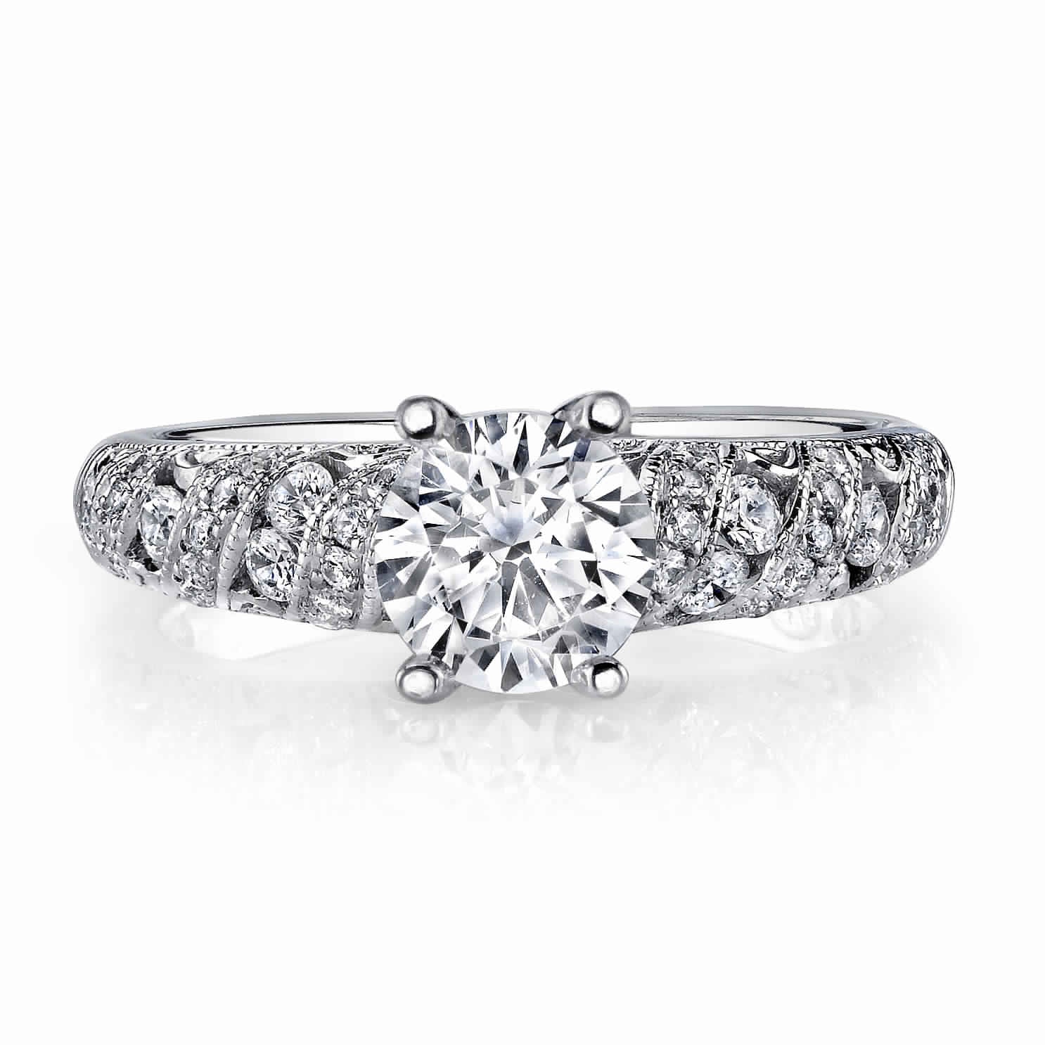 Vintage Inspired Diamond Pave Set Solea Ring Style 18RGL284DCZ