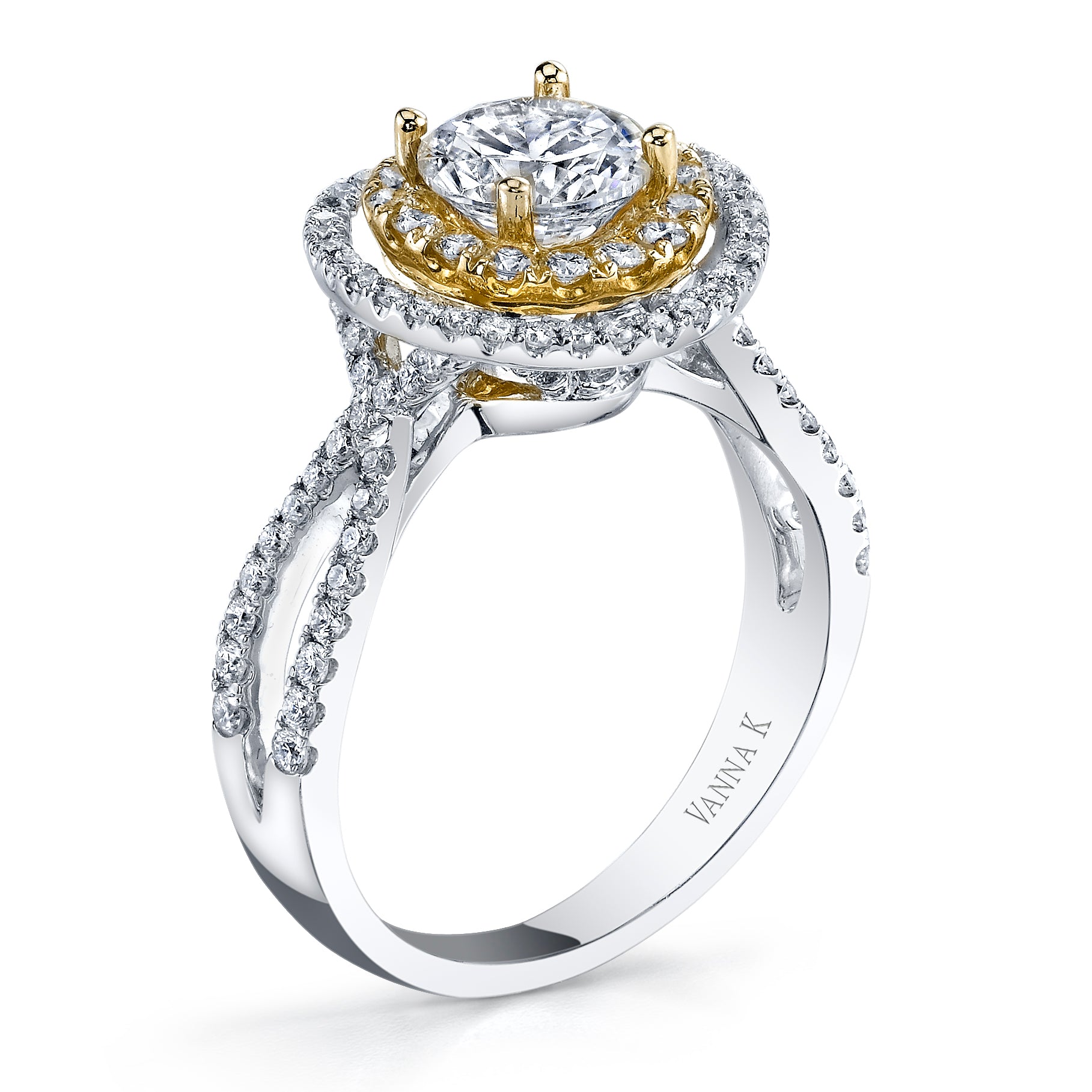 Vintage Inspired Diamond Pave Set Solea Ring Style 18RO5196YDCZ